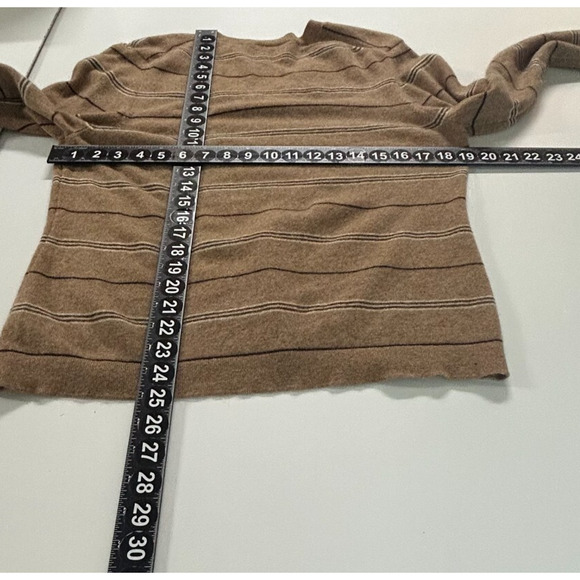 Valerie Stevens Sweater Womens Large‎ Brown Stripe 100% Cashmere Long Sleeve - Picture 6 of 11